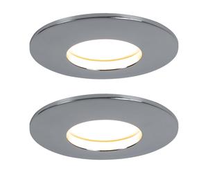 Lot de 2 spots encastrables LED, spots plafond, spots, salon, salle de bain, lampes chromées