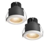Lot de 2 Spots Encastrés LED Étanches à Lumière Ed 3Cct avec Diffuseur Rond Blanc