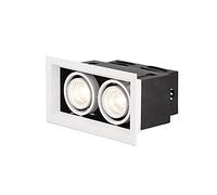 Lot de 2 Spots LED encastrables 10 W/20 W/30 W, plafonnier LED carré à Double tête Haute luminosité, IRC 90+, 3 000 K-6 000 K, antireflet, pour Mur d'arrière-Plan Commercial, 3 000 K_30 W