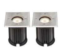 Lot de 2 spots LED encastrés au sol RGB Télécommande Spot extérieur Lampes en acier inoxydable Variateur d'intensité Lampes praticables