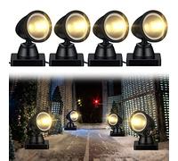 Lot de 2 Spots Ronds à Piles pour Village de Noël - Avec Interrupteur - Guirlande Lumineuse d'Intérieur pour Paysage