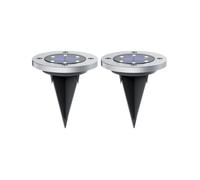 Lot de 2 Spots Solaires 6 LED Blanc chaud IP44 8h d'autonomie