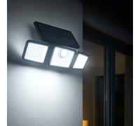 Lumisky Lot de 2 Spots Solaires à 3 Têtes Noires GLEAMAX - Éclairage LED Blanc Puissant, Orientables avec Détecteur de Mouvement et Télécommande, Idéaux pour Jardin, Terrasse et Extérieur