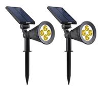 Lot De 2 Spots Solaires Projecteurs 2x Spiky Warm Noir Plastique 100lm Noir