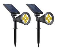 Lot de 2 spots solaires projecteurs 2x SPIKY WARM Noir Plastique 100LM Noir G