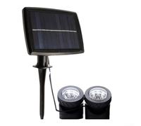 Lot de 2 spots solaires réglables pour bassin avec indice d'étanchéité IP68, lampe à économie d'énergie avec capteur automatique du crépuscule à l'aube pour utilisation dans le jardin