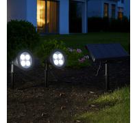 Lot de 2 spots solaires reliés noir family spiky
