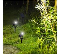 Lumisky Spots solaires doubles ROUNDY – 2 en 1 panneau solaire déporté, LED blanc froid H27 cm