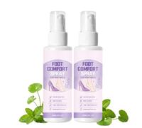 Lot de 2 sprays de confort pour les pieds - Pour le soin quotidien des pieds - Spray rafraîchissant pour les pieds fatigués - Spray hydratant léger pour marcher, se tenir debout et voyager