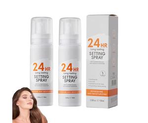 Lot de 2 sprays de fixation hydratants pour maquillage - 100 ml - Application fine et légère - Tenue 24 h - Huile contrôlée - Hydrate pour une surface de maquillage lisse et confortable
