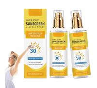 Lot de 2 sprays de protection solaire pour cheveux et cuir chevelu SPF 30, gardez vos cheveux vivants et humides, léger et renforcez le cuir chevelu, spray solaire minéral avancé