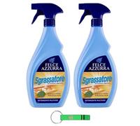 Lot de 2 sprays dégraissants Felce Azzurra Sgrassatore Multiuso, avec dégraissant, détergent 750 ml + porte-clés Beni Culinari