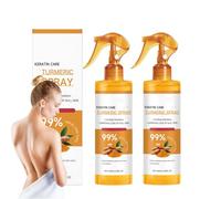Lot de 2 sprays exfoliants pour le corps au rétinol et au curcuma - Spray exfoliant - Blanchiment de la peau - Soin du corps doux pour lissage - Exfoliant doux pour un ton uniforme - Pour le visage