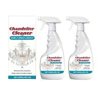 Lot de 2 sprays nettoyants pour lustres 120 ml, formule sèche sans traces et sans danger pour toutes les finitions, formule sans traces, idéal pour l'entretien de la lumière de la maison