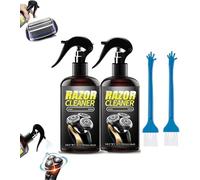 Lot de 2 sprays nettoyants universels efficaces pour rasoir électrique, 260 ml, avec brosse pour le nettoyage, la lubrification et la prévention de la rouille pour la plupart des rasoirs