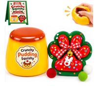 Lot de 2 Squishy Beads Crunchy Squishy Beads remplis - Patte de chat de Noël - Pudding - Accessoire sensoriel Asmr - Cadeau de Noël - Pour adultes à partir de 14 ans