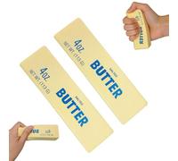 Lot de 2 Squishy Beurre Anti Stress, Jouet à Presser Forme Beurre Réaliste, Squishy Souple et Amusant, Gadget pour Bureau et Détente, Cadeau Original pour Adolescents et Adultes