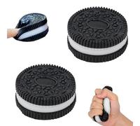 Lot De 2 Squishy Oreo,Jouet Anti-Stress en Forme De Biscuit Mini,Multifonctionnel Jouets Anti-Stress À Presser,Jouet De Décompression Ultra-DouxCadeau Amusant pour Les Enfants et Les Adultes (Noir)