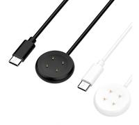 Lot de 2 stations de charge USB-C noir et blanc, câble de charge de 1 m compatible avec Google Pixel Watch 2 et 3, pour Fitbit Versa 4/3, Sense 2/Sense, Ace LTE