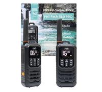 Lot de 2 stations radio portables PNI PMR R80 PRO : 0,5 W, 16 canaux, étanchéité IP67, lampe torche LED Bouton SOS, VOX, USB-C