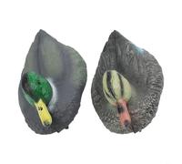 Lot de 2 statues de canard sauvage réalistes pour décoration d'étang de jardin, décorations de sauvagine en polyéthylène pour attirer la faune et améliorer