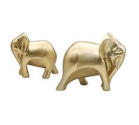 Lot de 2 Statues d'éléphants - Élégante décoration d'intérieur en résine représentant Une mère et Son Enfant - Modèle d'art de Bureau, Cadeau de Pendaison de crémaillère