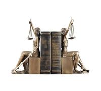 Lot de 2 Statues dorées de Lady Justice, Serre-Livres de déesse Romaine, Sculpture de Lady Justice, Serre-Livres décoratifs, Figurine de Lady Justice, Serre-Livres artisanaux antidérapants