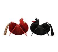 Lot de 2 statues rétractables en papier pour cheval de feu chinois 2026, rouge et vert émeraude pour richesse et succès, cadeau lunaire traditionnel