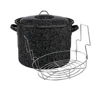 Lot de 2 sterilisateurs a bain-marie de 21,5 litres avec support pour bocaux, pour la mise en conserve et la conservation a domicile