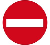 Lot de 2 stickers adhésifs - picto sens interdit - Ø pictogramme : 180 mm.