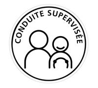 Lot de 2 stickers autocollant rond, conduite supervisé