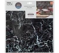 Lot de 2 stickers effet marbre - L 30 x l 30 cm - Noir Noir G