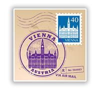 Lot de 2 Stickers en Vinyle pour Bagages de Voyage Motif Vienna Autriche 10cm/100mm Wide Claire