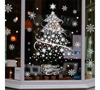 Lot De 2 Stickers Grand Sapin De Noël Doré, 35x50cm Autocollants Statiques En Forme D'arbre De Noël, Stickers Muraux Sapin De Noëls Doré, Pour Mur, Fenêtre, Porte, Vitrine