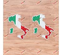 Lot de 2 stickers réfléchissants en vinyle pour voiture, bateau, ordinateur portable Motif drapeau de l'Italie 20,3 cm