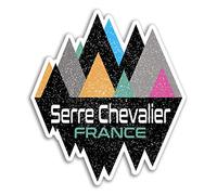 Lot de 2 stickers vinyle 10 cm Serre Chevalier France - Sticker bagage pour ordinateur portable #18924 (10 cm de largeur)