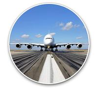 Lot de 2 stickers vinyle 7,5 cm - A380 Airbus Avion Runaway Pilot #8108