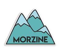 Lot de 2 stickers vinyle Morzine France 10 cm - Sticker Ski Montagne Bagage #31601