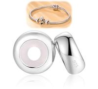 Lot de 2 Stoppeur Charms en Argent Sterling 925 avec Élément en Caoutchouc Compatible avec les bracelets bricolage européens, Pan dora et Cha milia