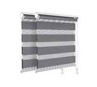 VOUNOT Lot de 2 Store Enrouleur Jour Nuit Tissu Double avec ou sans Perçage 100x150cm Protection de Votre Vie Privée Rideau pour Fenêtres et Portes Store Chambre Facile à Installer avec Clips Gris