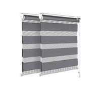 VOUNOT Lot de 2 Store Enrouleur Jour Nuit Tissu Double avec ou sans Perçage 90x150cm Protection de Votre Vie Privée Rideau pour Fenêtres et Portes Store Chambre Facile à Installer avec Clips Gris