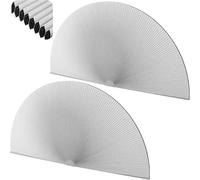 Lot de 2 stores cellulaires occultants pour fenêtre - Lot de 2 stores en nid d'abeille sans fil, demi-cercle pour intérieur et chambre - Blanc - 183 x 91,4 cm (gris clair, 91,4 cm)