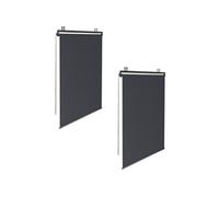 IDMarket – Lot de 2 stores enrouleurs pour pergola L.124 x H.225 cm gris anthracite
