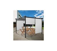 IDMarket - Lot de 2 Stores enrouleurs L.124 x H. 225 CM pour pergola Blanc