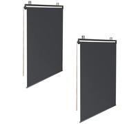 IDMarket – Lot de 2 stores enrouleurs pour pergola L.124 x H.225 cm gris anthracite