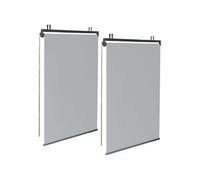 IDMarket - Lot de 2 Stores enrouleurs L.124 x H. 225 CM pour pergola Gris Clair