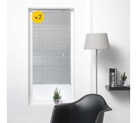 Lot de 2 Stores sans perçage à lamelles 40 x 130 cm venitien Argent
