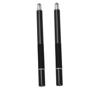 Lot de 2 Stylets Capacitifs pour Écran Tactile, Métal Noir | Pointe Fibre Fine, Écriture Bille, Protection D’écran, Usage Tablette et Smartphone, Quand vous Portez des Moufles