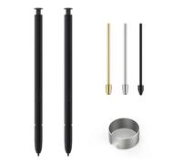 Lot de 2 stylets de rechange pour Samsung Galaxy S23 Ultra 5G S Pen, Galaxy S23 Ultra S Pen sans Bluetooth + pince à épiler + pointes métalliques (noir)