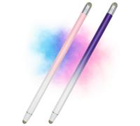 Lot de 2 stylets haute sensibilité pour écran tactile - Stylet de précision double pointe pour iPad, iPhone, Android et tablettes (Violet+Rose)